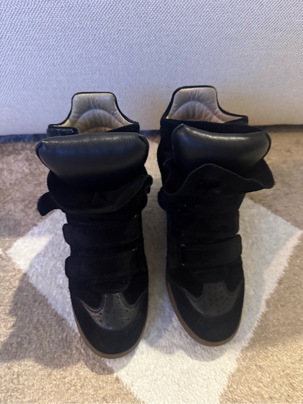 Isabel Marant Black Wedge High-Top Sneakers for Women 37